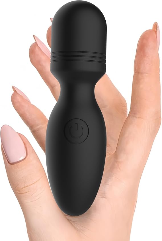 Personal Small Massager - Hand held Waterproof &Quiet Massager - 10 Patterns Vibration Mini Massage - Perfect for Travel Relaxation, Relieves Back, Legs Muscles (Black)