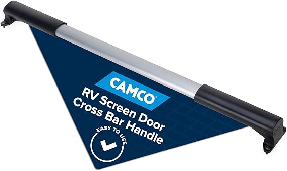 Camco Camper/RV Screen Door Cross Bar - Protects the Screen Door & Allows for Easier Exit from Travel Trailer - Adjusts from 21-5/8-Inches to 28-5/8-Inches (42183)
