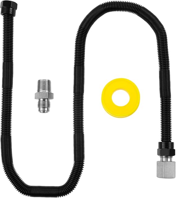 36" Non-Whistle Flexible Flex Gas Line Connector Kit