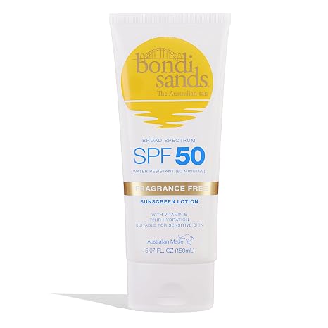 Bondi Sands Fragrance Free Sunscreen Body Lotion SPF 50, 5.07 Fl Oz | Hydrating Broad Spectrum Protection, Sheer, Water Resistant, Cruelty-Free