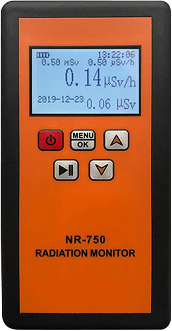 NR-750 Handheld Portable Nuclear Radiation Detector LCD Display Household Radioactive Tester Geiger Counter Detection Sound Vibrations Light Triple Alarm Practical Nuclear Radiation Detector