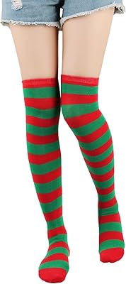 Evankin Halloween Knee High Socks Striped Witch Long Socks for Women Girls Cosplay Party Dress up Funny Novelty Gifts