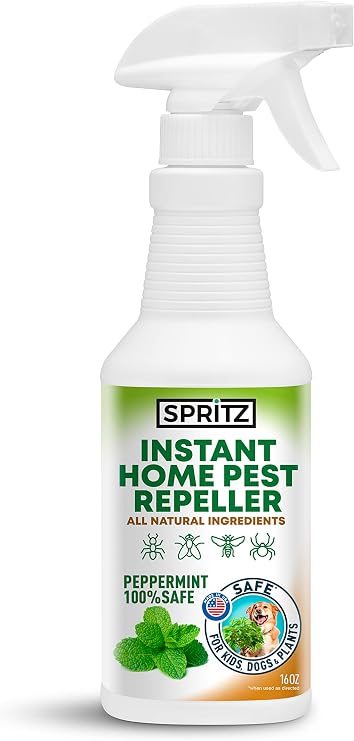Peppermint Oil Bug Spray for Home, Indoor Insect and Pest Repellent - Safe for Pets and Kids - Naturally Made with Essential Oils 1, 16 OZ Bottle
