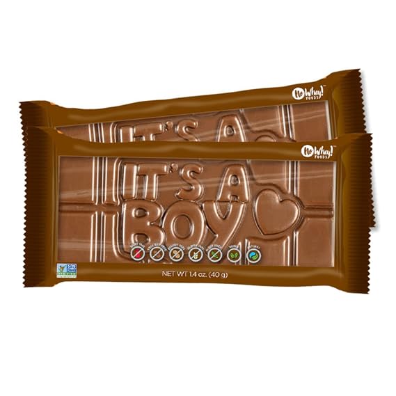 Vegan Gifts | Allergy Friendly Gift | It's A Boy - Milkless Occasion Chocolate Bars (2 Pack) | Vegan, Dairy Free, Peanut Free, Nut Free, Soy Free, Gluten Free | No Whey Foods