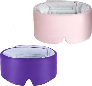 MUSICOZY Ice Silk Sleep Headphones with Bluetooth Mask, Eye Mask for Sleeping in Total Darkness, 5.4 Bluetooth Sleep Mask Sleep Headphones, Soft, Gifts for Men Women