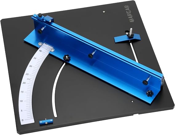 Table Saw Crosscut Sled, Precise Crosscuts & Miter with Protractor Scale Zero-Clearance Edge & Adjustable Fence, Security Stable Cross-cutting Accessories for Table Saw