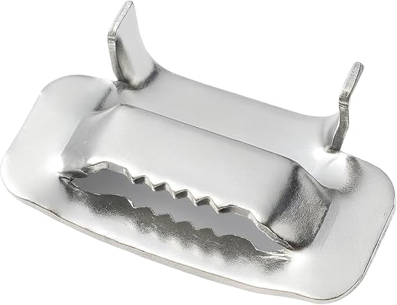 Y H M 100 PCS Stainless Steel Banding Buckle 1/2 In(12.7mm) Width For Steel Banding Strapping Packaging Heavy Duty