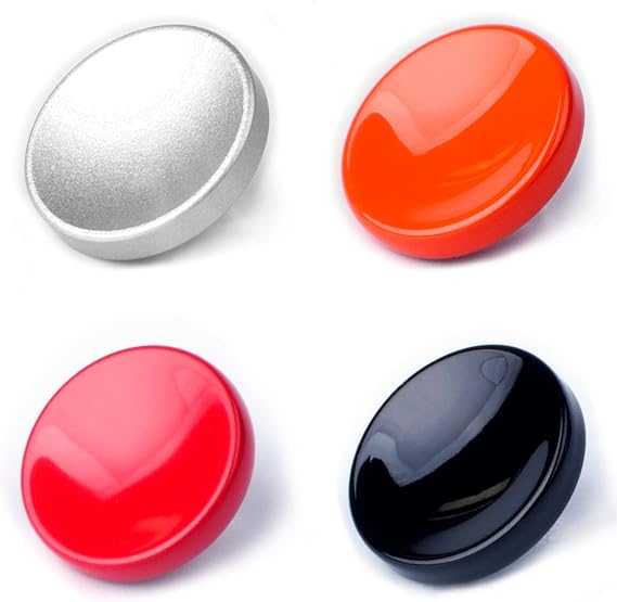 VKO Metal Soft Shutter Release Button,Delicate Camera Shutter Button Black Red Silver Orange(11mm Concave Surface)(4 Pack)