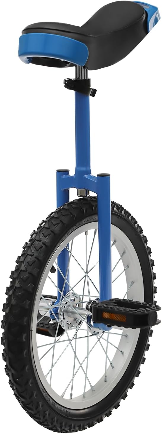 Outdoor Wheel Unicycle, 16inch One Wheel Bike Adjustable Seat Exercise Bicycle for 7-60 Years Old, Outdoor Sports Fitness Exercise Unicycle,Balance Training, Talent Performance, Etc