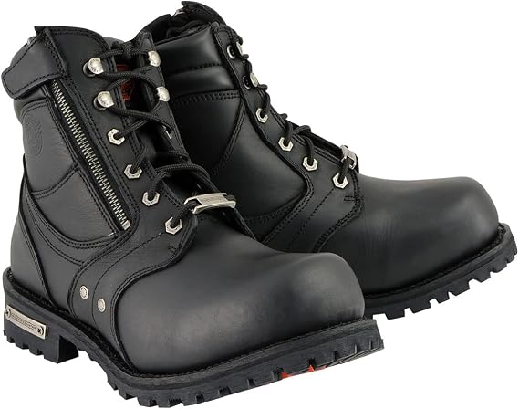 Milwaukee Men's Wide Boots with Zip and Laces