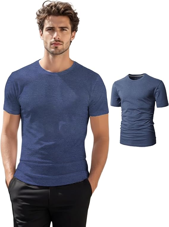 H2H Mens Slim Short Sleeve Tee Cotton Blend Easy Wear XS to 3XL Multipack