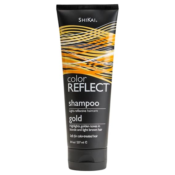 ShiKai Color Reflect Gold Shampoo (8 oz) | Hydrating & Brightening Cleanser with Chamomile | Highlights Golden Tones in Blonde & Lt Brown Hair | Safe for Color-treated Hair