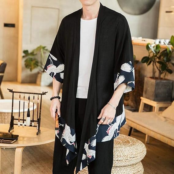 Japanese Kimono Cardigan Men's Haori Yukata Male Samurai Clothes Blouse Kimono Jacket Men's Kimono Shirt Yukata Haori Ztoyby