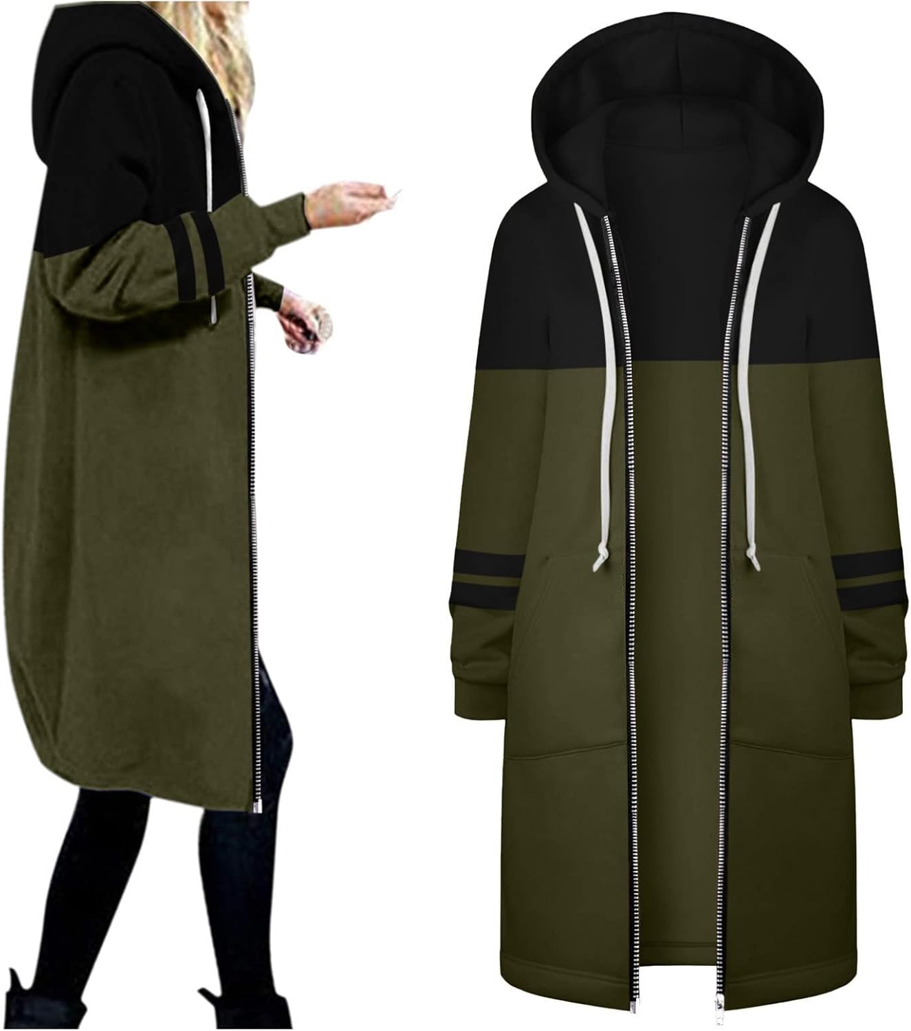 Long Coats for Women Summer Womens 34 Length Windproof Down Coat with Cinched Waist