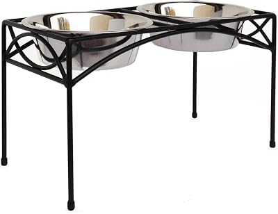 Regal Elevated Dog Feeder with Not So Fast Bowl - 12 Tall - Slows Down Gulpers!