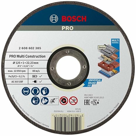 Bosch - 125*1, 0 mm Çoklu Malzemelerde Kullanım İçin Düz Kesme Diski (Taş)