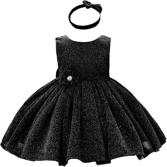 0-6T Baby Girls Dress Princess Dress Special Occasion Formal Gowns Backless Pageant Wedding Party Dresses with Headwear