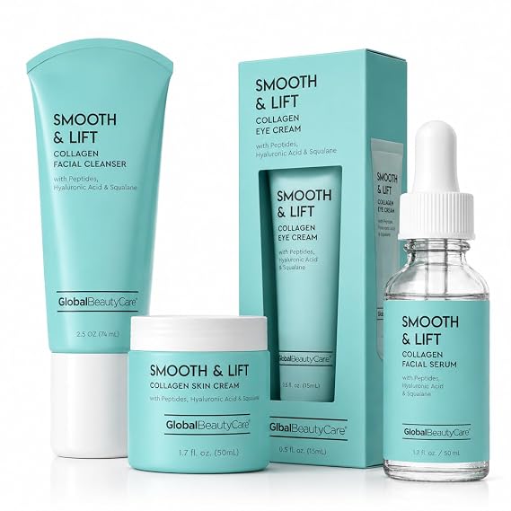Global Beauty Care Smooth & Lift Collagen Skin Care Routine Bundle Kit