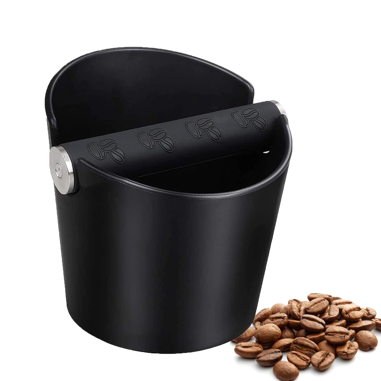 Coffee Knock Box, Espresso Dump Bin, Coffee Bin, 4.8 Inch Espresso Knock Box Shock-Absorbent Durable Barista Style with Removable Knock Bar and Non-Slip Base(Round)