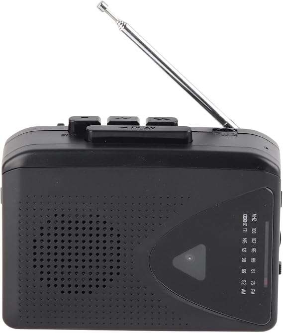 Portable Cassette Player, Classic Style, Multifunction AM FM Radio Stereo Compact Tape Player AM FM Radio Cassette Recorder with Built-in Speaker
