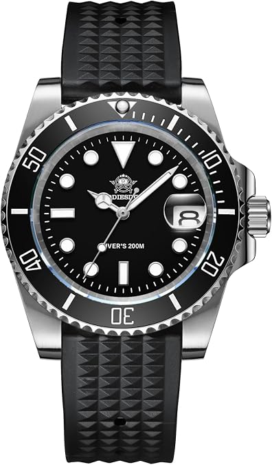 ADDIESDIVE 41 MM Mens Dive Watch Quartz Movement Watches for Men Easy to Read Dial 200 M Waterproof BGW9 Luminous Analog Orange/Red/Green/Black Gradient Dial