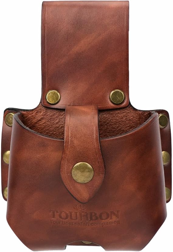 TOURBON Leather Tape Measure Pouch Belt Tool Carrier Holder Holster
