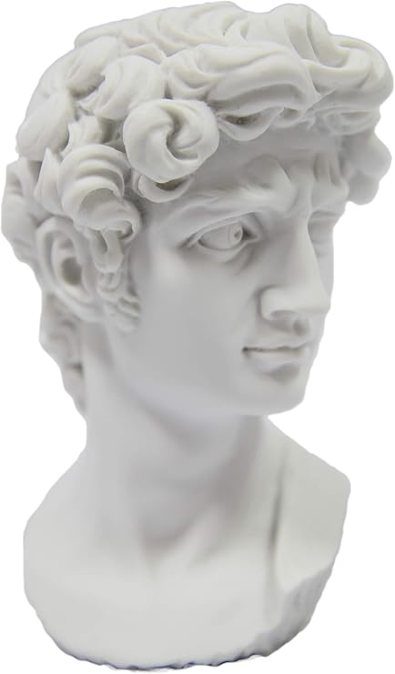 Vittoria Collection 6.5" Bust of David Michelangelo White Italian Statue Sculpture Figurine Figure Home Decor Made in Italy