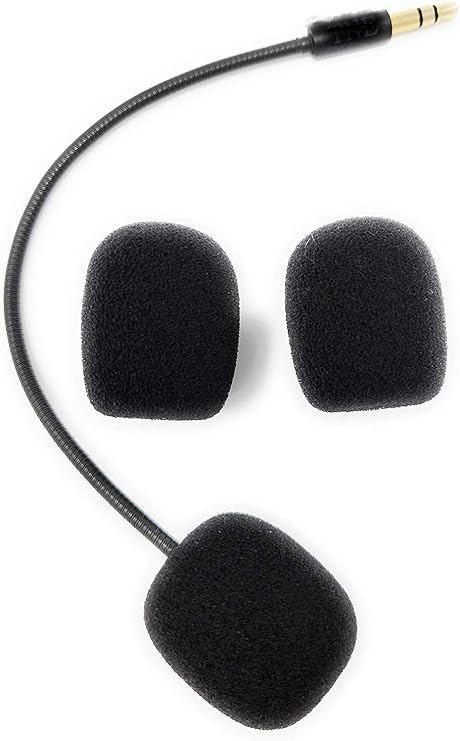 Replacement 3.5mm Microphone Boom Game Mic for Turtle Beach, Rig400, Afterglow AG6 Playstation 4 Xbox One PS4 Computer PC Gaming Headsets | Extra Foam Cover Pop Filters