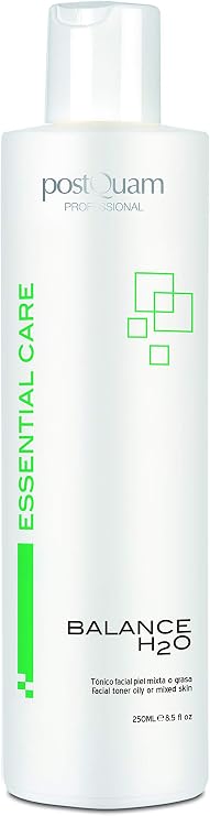 postQuam Professional Balance H2O Facial Tonic for Mixed or Oily Skin 250ml Spanish Beauty Mentholated Solution with Algae Regulates Excess Sebaceous Secretion- Hydrates and Refreshes Skin