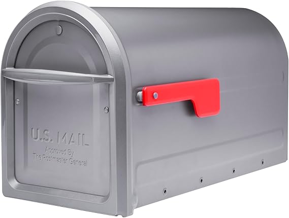 Architectural Mailboxes Mapleton Steel Post Mount Mailbox, Graphite, Large