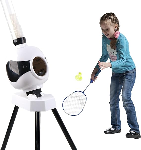 NYMFEA Automatic Badminton Serve Machine, Portable Shuttlecock Launcher, Badminton Robot Shooting Machine for Indoor and Outdoor Training, Badminton Pitching Machine for Teenagers