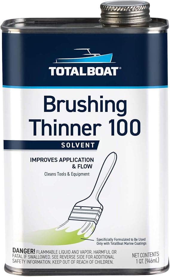 TotalBoat Thinner 100 Brushing Solvent for Marine Paint & Varnish - Quart