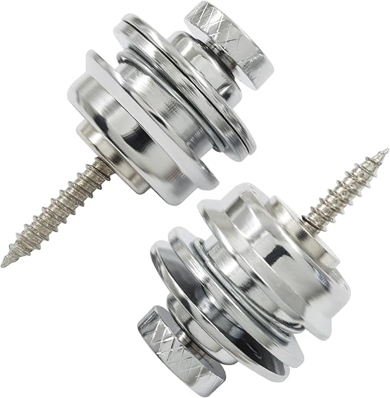 Electric Guitar Security Strap Locks, 2PCS, Silver