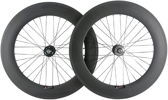 SunRise Bike Carbon Single Speed Bike Wheelset Clincher 88mm Track Bike Rim with Matte Finish