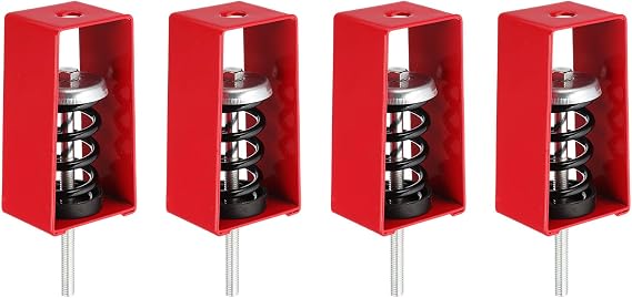 PATIKIL Ceiling Spring Vibration Isolator Hangers, 4 Pack 176lbs Mechanical Vibration Damping Mounts Anti Vibration for A/C Air Processor Bedroom Theater Studio,(XHS) Red