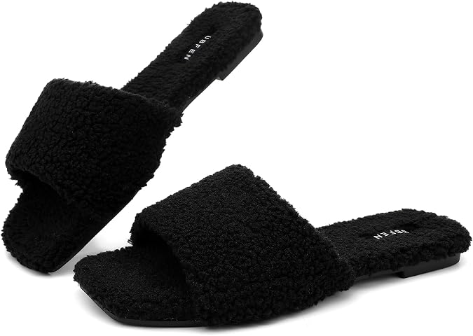 UBFEN Womens Mens Slippers Memory Foam Comfort Fuzzy Plush Lining Slip On House Shoes