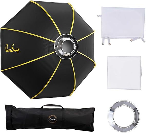 Glow ParaSnap 44" Octa SterlingFibre Bowens Mount Softbox with Advanced Open & Close System, this Parabolic Softbox with Quick Speedring Swap is an ideal Soft box
