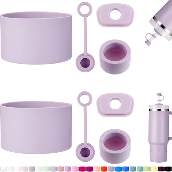 HYZ 8pcs Stanley Cup Accessories, Spill Proof Stopper & Boot Set, Orchid