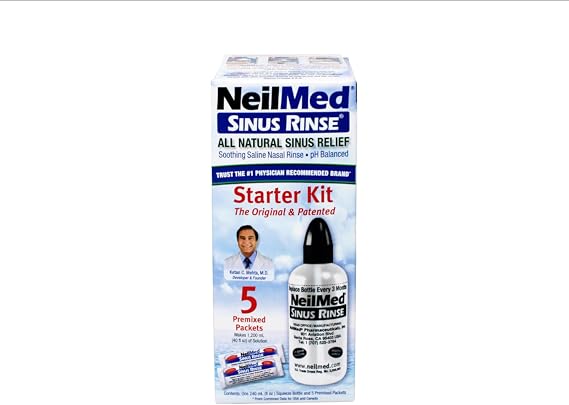 NeilMed Sinus Rinse Starter Kit with 5 Packets (Pack of 1)