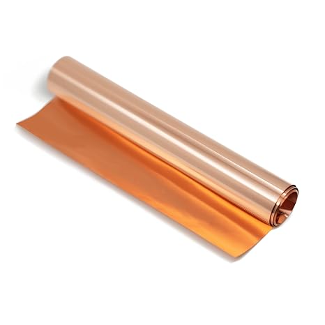 99.9% Pure Copper Sheet Foil Roll 1000mm x 200mm x 0.05mm(LxWxT)