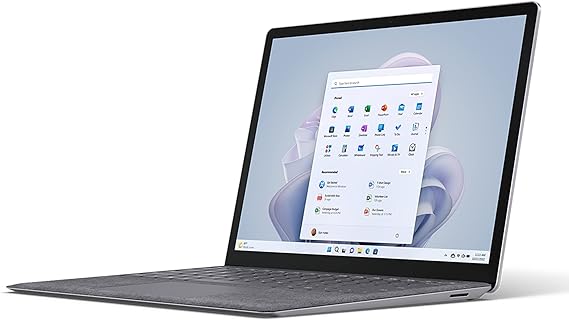 Microsoft Surface Laptop 5 (2022), 13.5" Touch Screen, Thin & Lightweight, Long Battery Life, Fast Intel i5 Processor for Multi-Tasking, 8GB RAM, 512GB Storage with Windows 11, Platinum