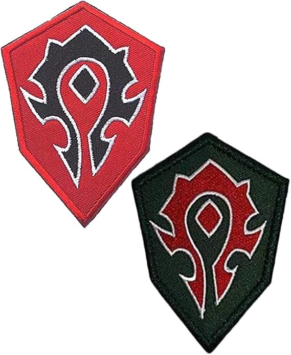 Heiorpai 2Pcs World of Warcraft Horde Patch Embroidered Decorative Hook and Loop Fasteners Backing Patch