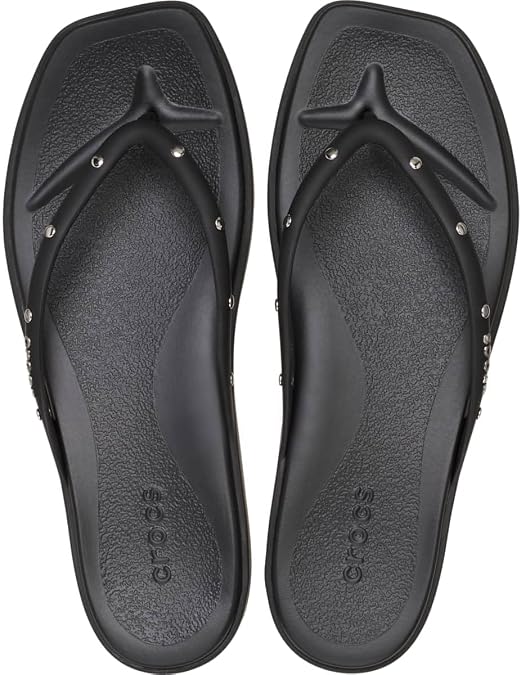 Crocs Women's Miami Flip Flops | Square Toe Flat | 360 Degree Comfort | Croslite Foam Footbed