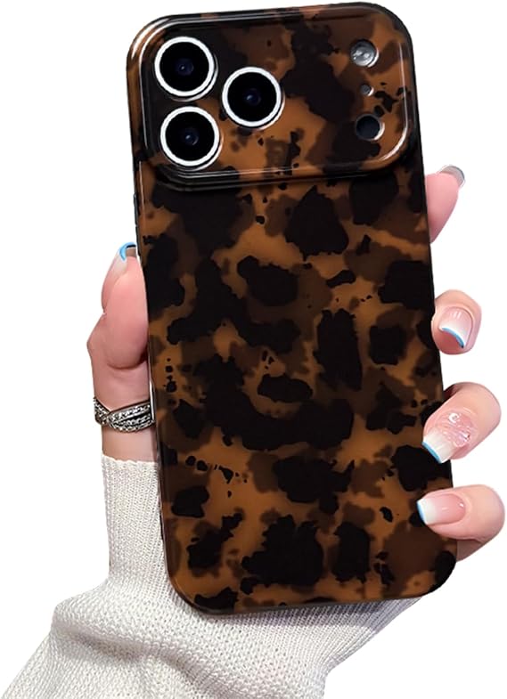 Cute Phone Case for iPhone 17 Pro Case Cheetah Leopard Print-Brown