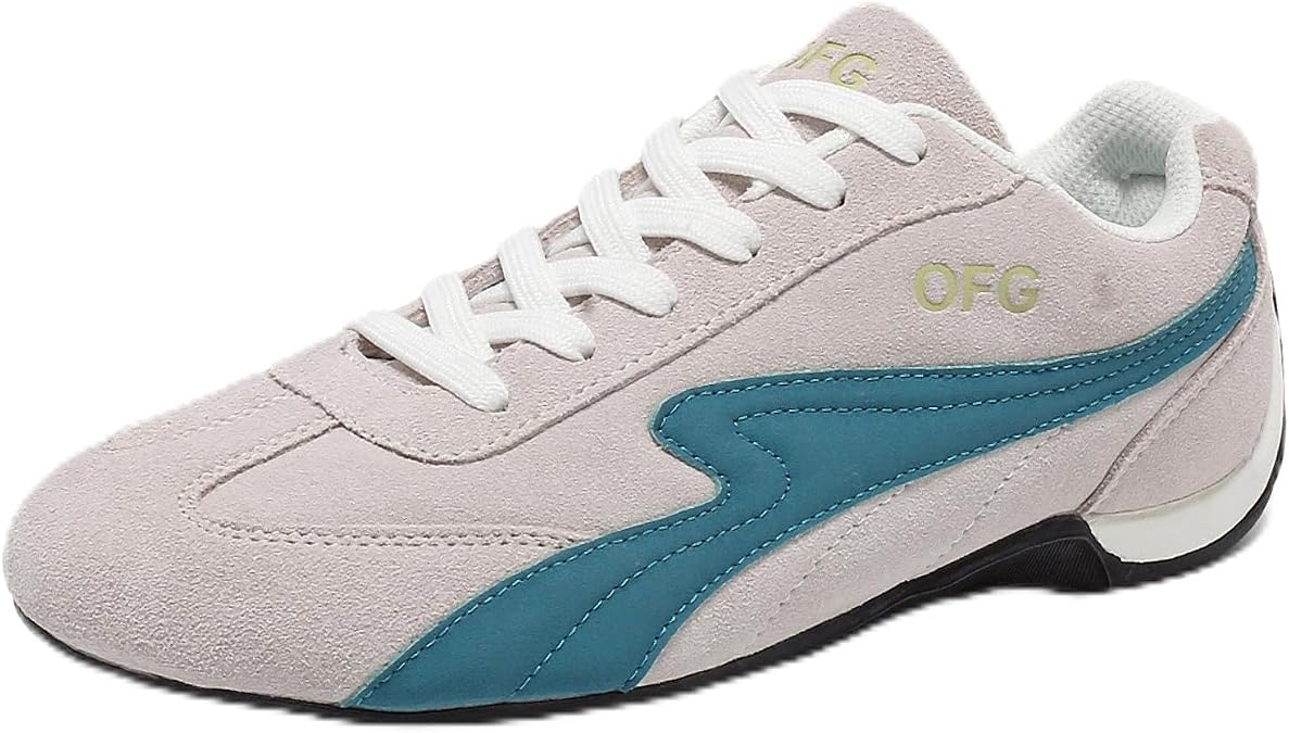 OFG Women's Fashion Retro Sneakers Slip-Resistant Walking Shoes Lace Up Low Top Causal Tennis Skate Shoes