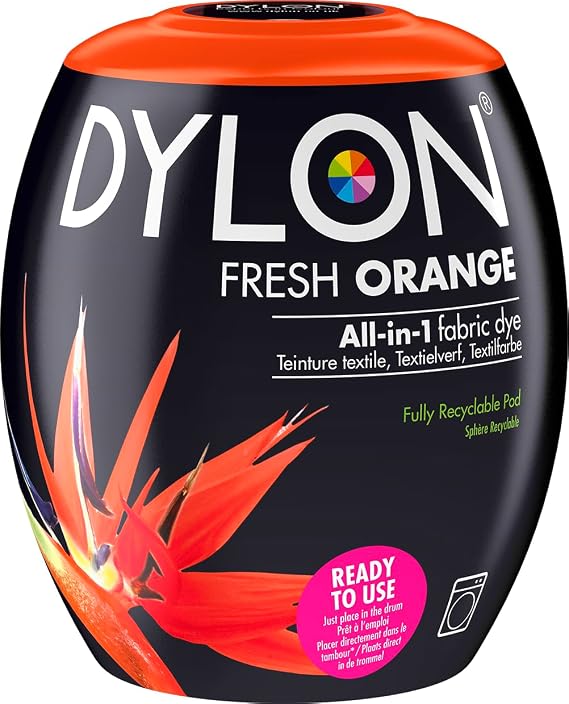Dylon Washing Machine Fabric Dye Pod for Clothes & Soft Furnishings, Fresh Orange