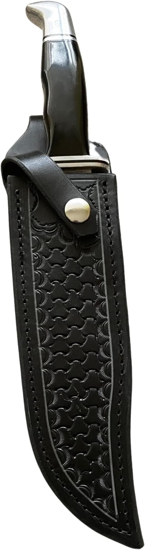 Custom Leather Knife Sheath Fits Buck 120 Knife, Fixed Blade Knife Holder, Black, Sheath Only
