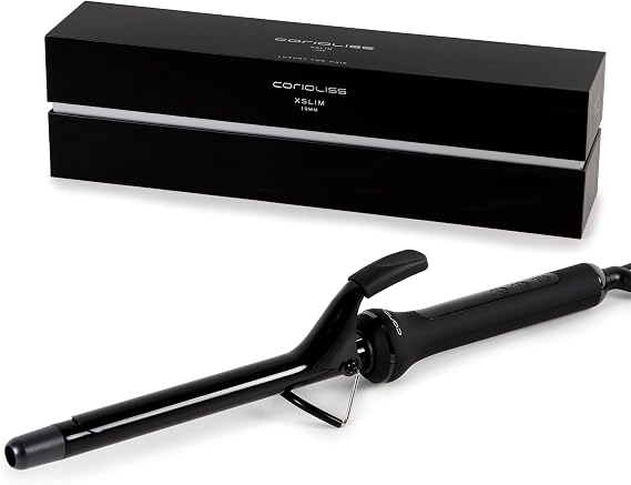Corioliss X-Slim Hair Curler | Professional Ceramic & Tourmaline Barrel | Digital Temperature Control 80C-210C | Fast Heating | Long Barrel Easy Styling | 360 Swivel Cord | Auto Shut-Off | 19 MM