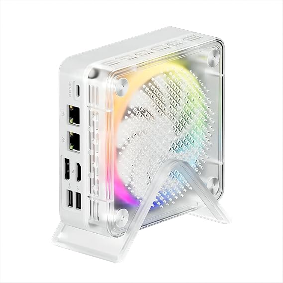 FIREBAT Mini Gaming PC ComputerMN56AMD Ryzen 7 8745HS(8C/16T, up to 4.9GHz), 32GB(2x16GB) DDR5 1TB PCIe 4.0 SSD, Small Mini Desktop Computer, 4K Triple Display, BT5.2/WiFi 6/USB4/Dual LAN 2.5G RJ45
