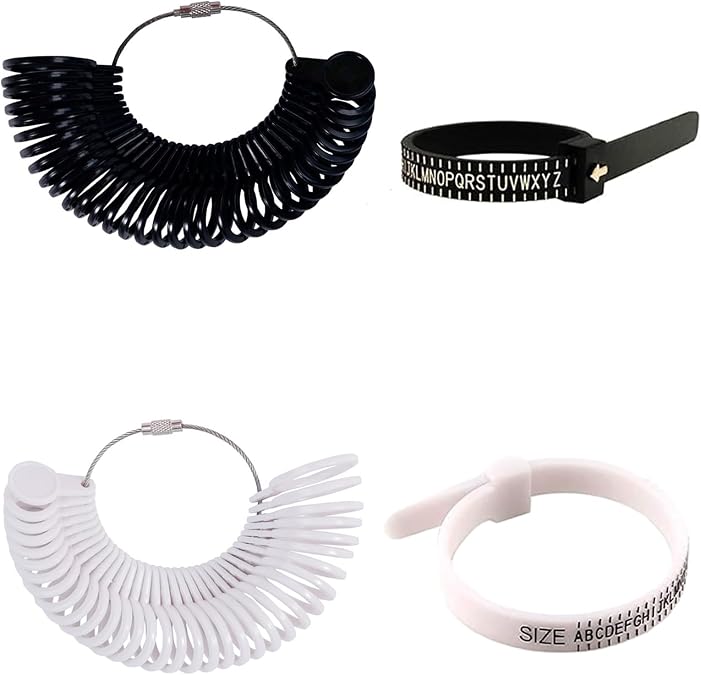 4pcs Finger Size Measuring Tool Finger Sizer, Finger Size Measuring Belt, Wedding Ring Size Measuring Belt, Ring Diameter